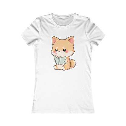 Kawaii Shiba Inu Reading Tee for Book Lovers