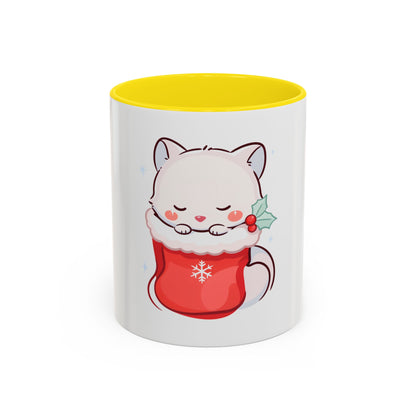 Kawaii Christmas Fox Accent Mug for Cozy Holiday Sips