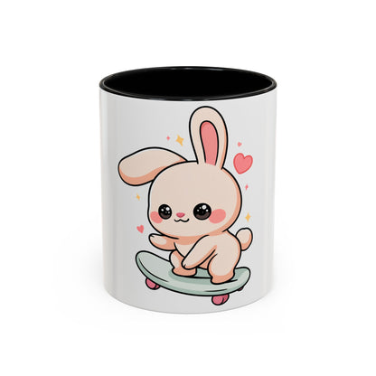 Kawaii Bunny Skateboard Mug – Cute Accent Coffee Mug