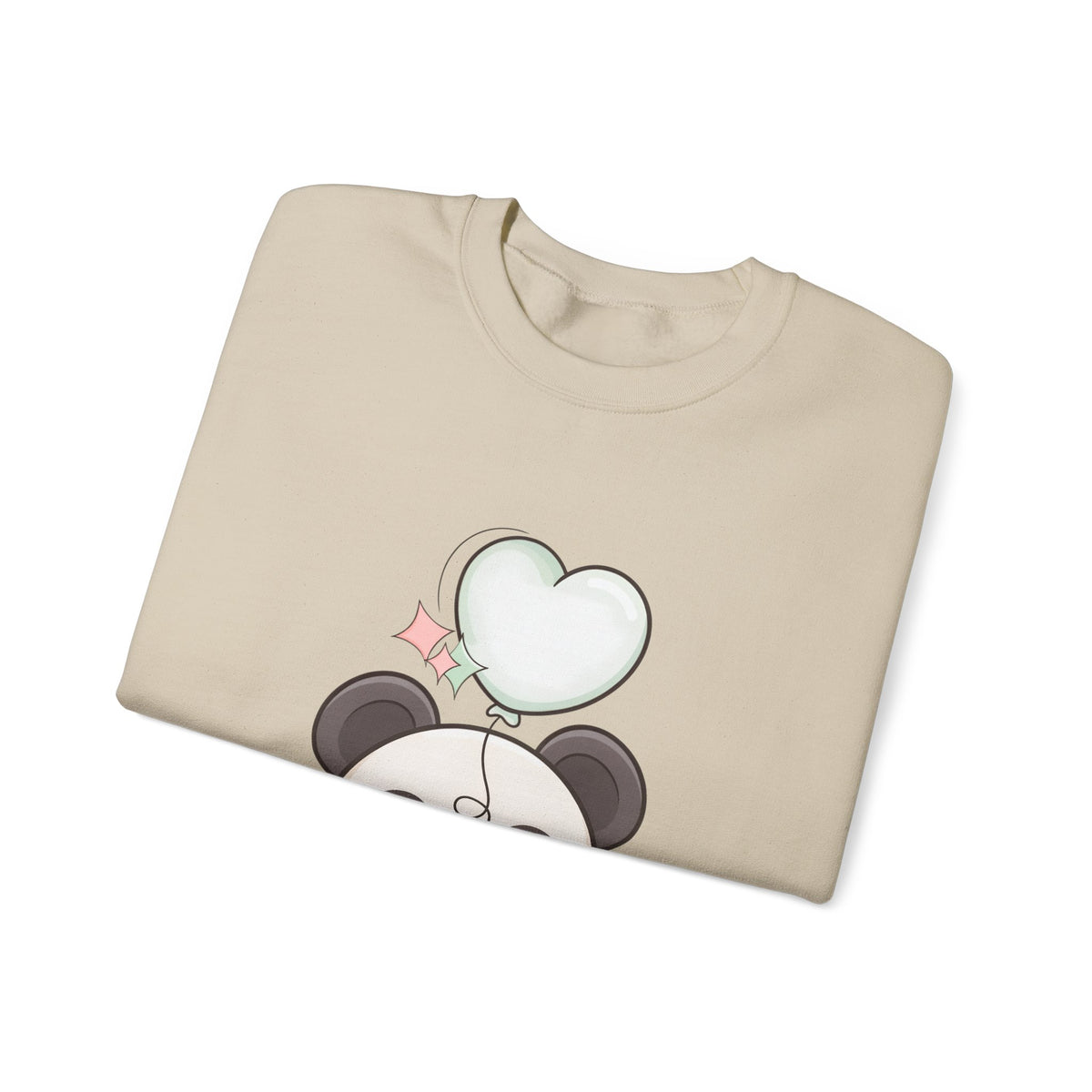 Kawaii Panda Sweatshirt with Heart Balloon