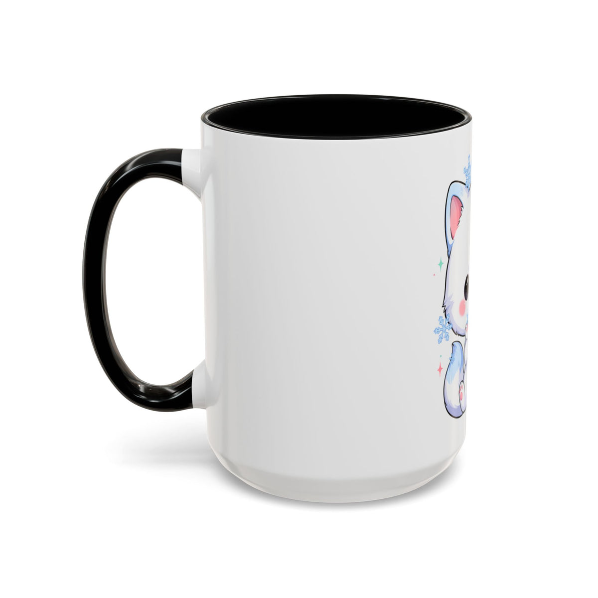 Kawaii Arctic Fox Accent Coffee Mug for Cozy Mornings