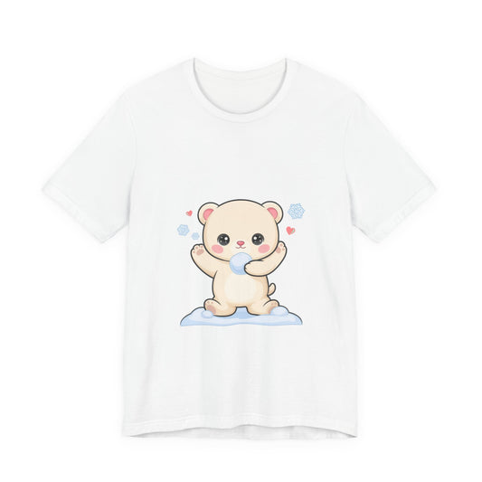 Kawaii Polar Bear Tee, Cute Snow Day Unisex Shirt