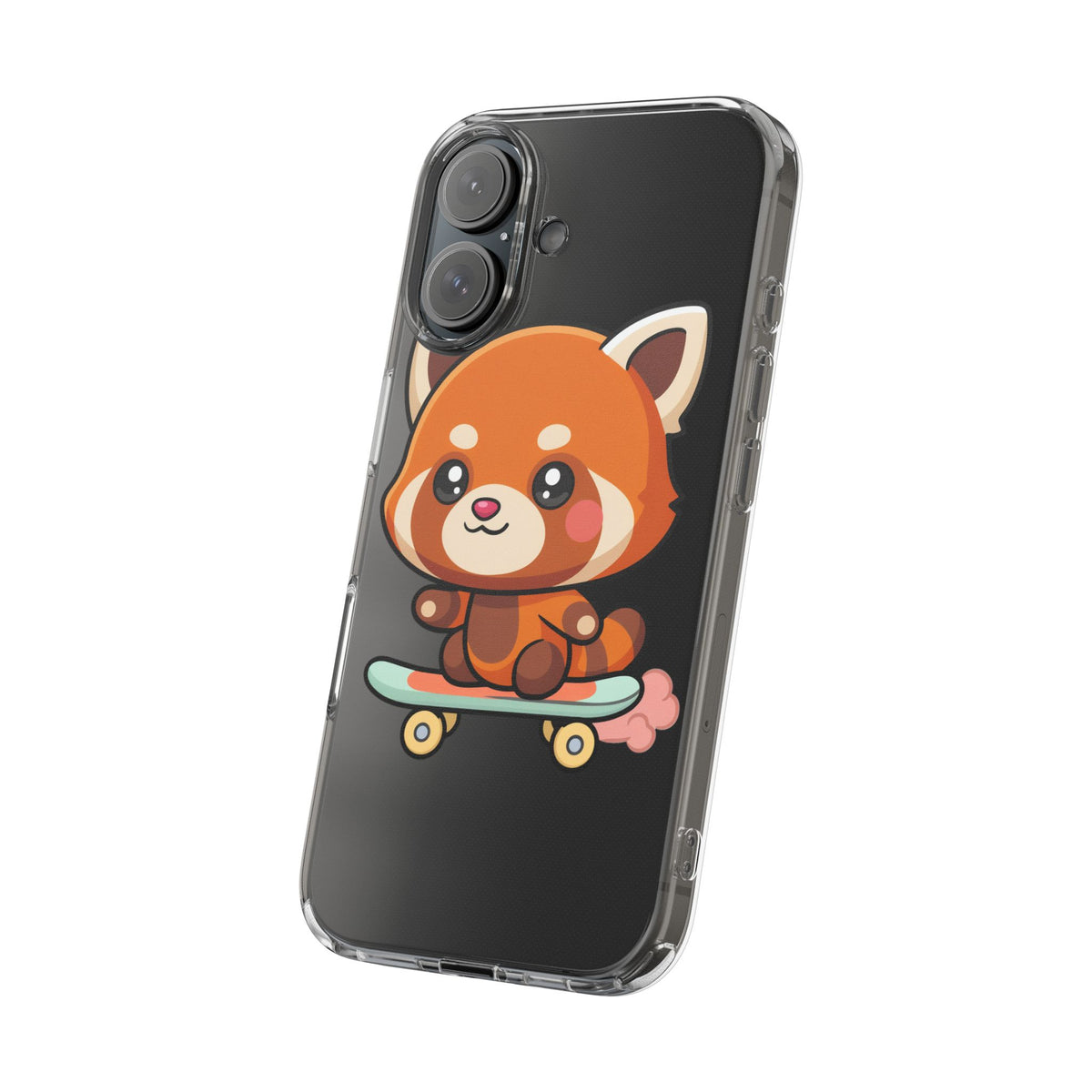 Red Panda Skateboard Phone Case, Cute Kawaii Style