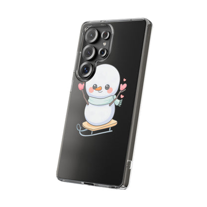 Kawaii Snowman Phone Case, Cute Winter Cheer