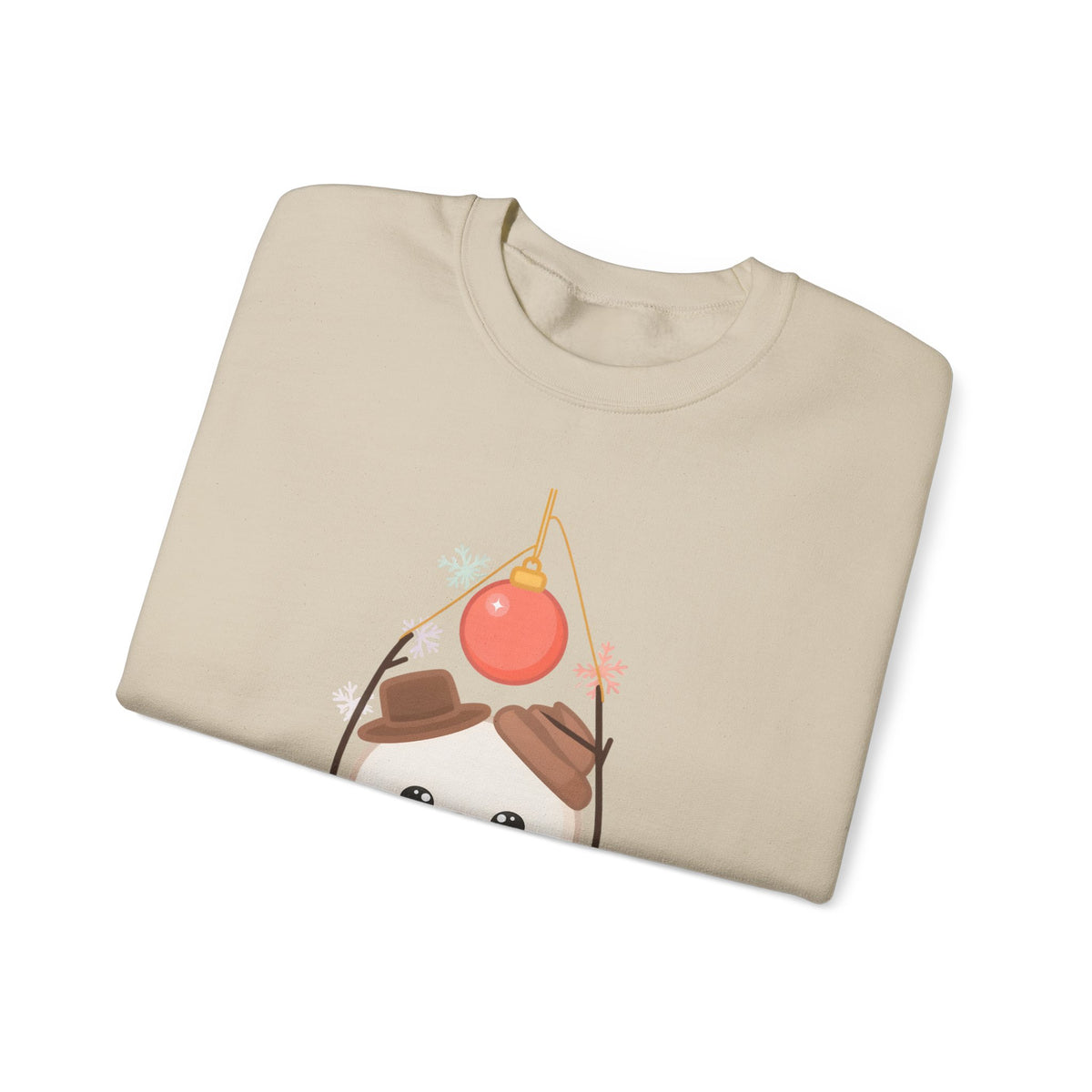 Cute Snowman Christmas Sweatshirt, Kawaii Holiday Crewneck
