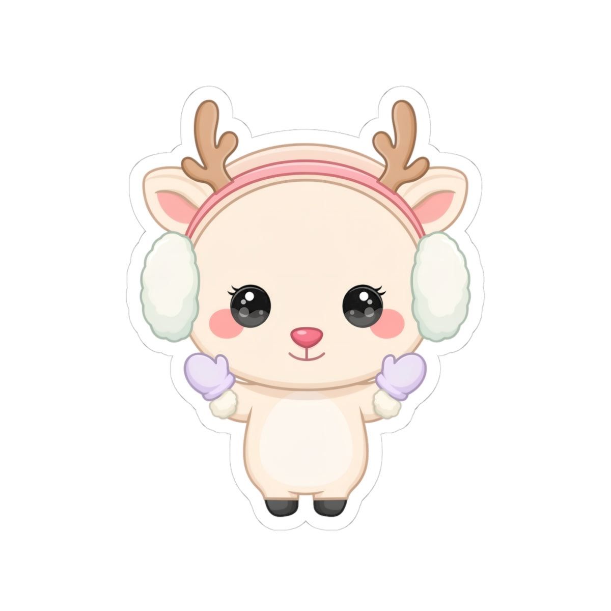 Kawaii Reindeer Sticker for Cozy Winter Cheer