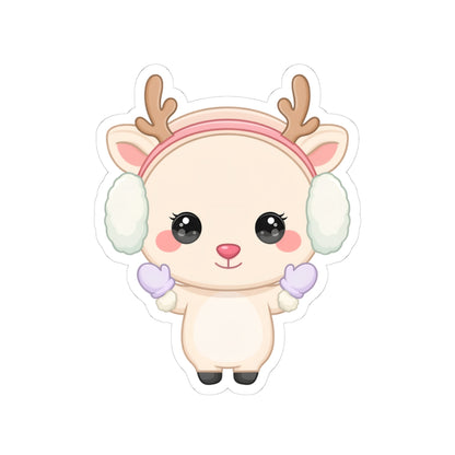 Kawaii Reindeer Sticker for Cozy Winter Cheer