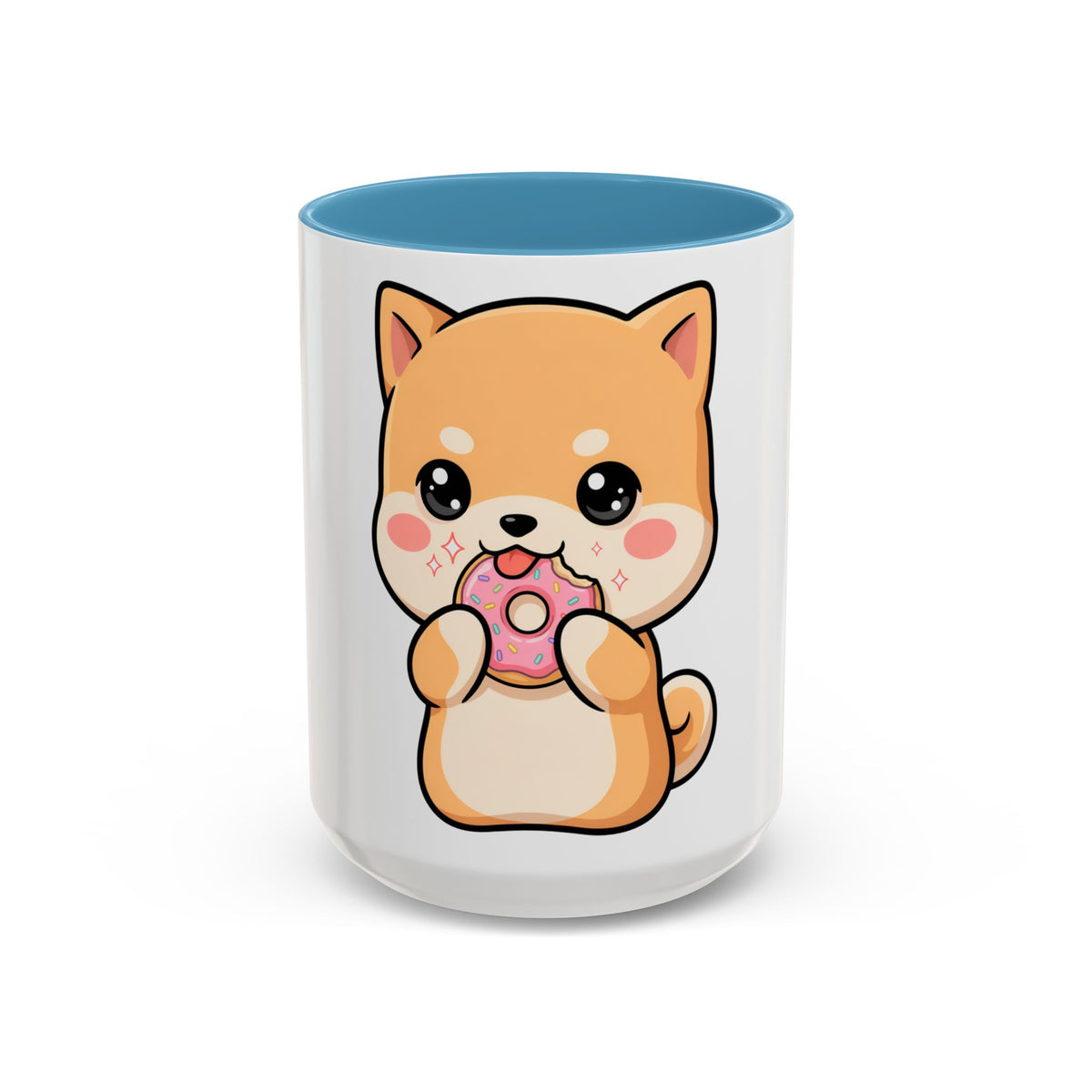 Shiba Inu Donut Mug, Kawaii Accent Coffee Mug