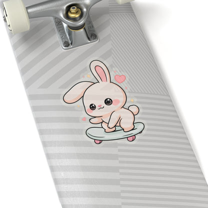 Kawaii Bunny Skateboard Sticker for Laptop and Journal