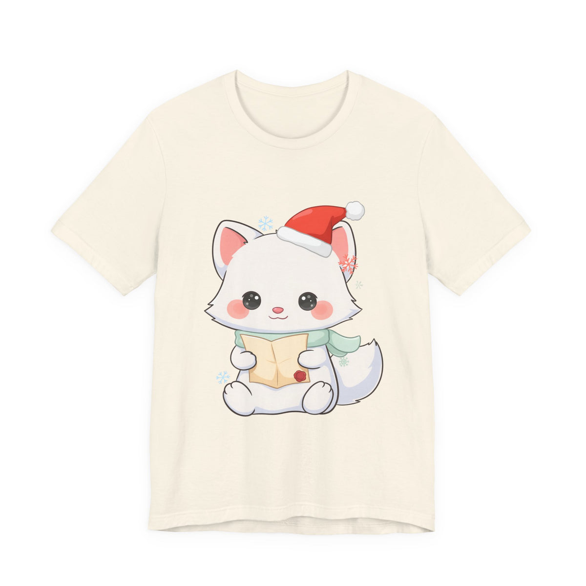 Christmas Arctic Fox T-Shirt for Cozy Holiday Readers