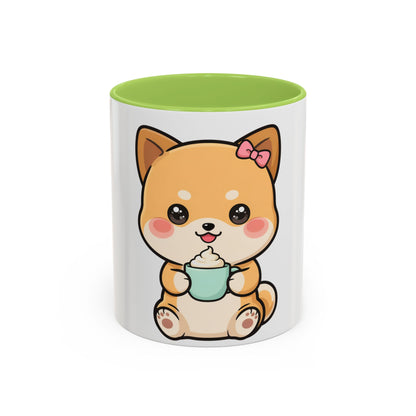 Kawaii Shiba Inu Coffee Mug, Cute Latte Lover Gift