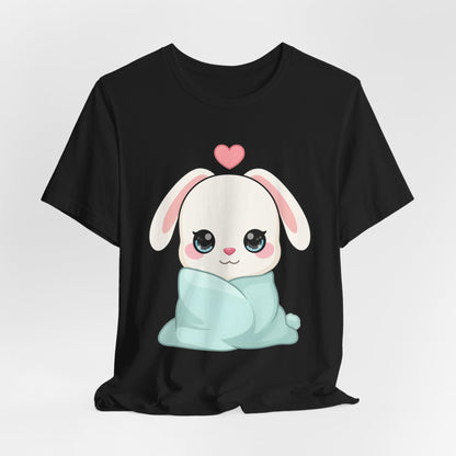 Cozy Bunny T-Shirt, Kawaii Blanket Bunny Tee