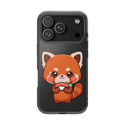 Red Panda Sushi Phone Case, Cute Kawaii Clear Case
