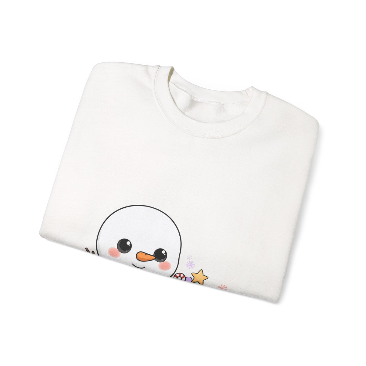 Cute Snowman Christmas Sweatshirt, Kawaii Holiday Crewneck