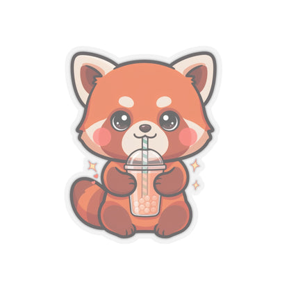 Kawaii Red Panda Bubble Tea Sticker for Boba Lovers