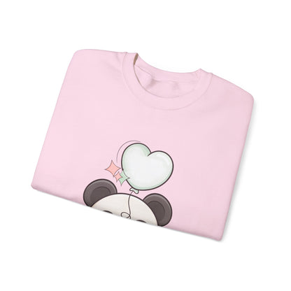 Kawaii Panda Sweatshirt with Heart Balloon