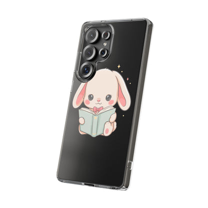 Kawaii Reading Bunny Clear Impact-Resistant Case