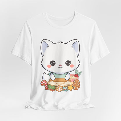 Kawaii Arctic Fox Christmas Baking T-Shirt