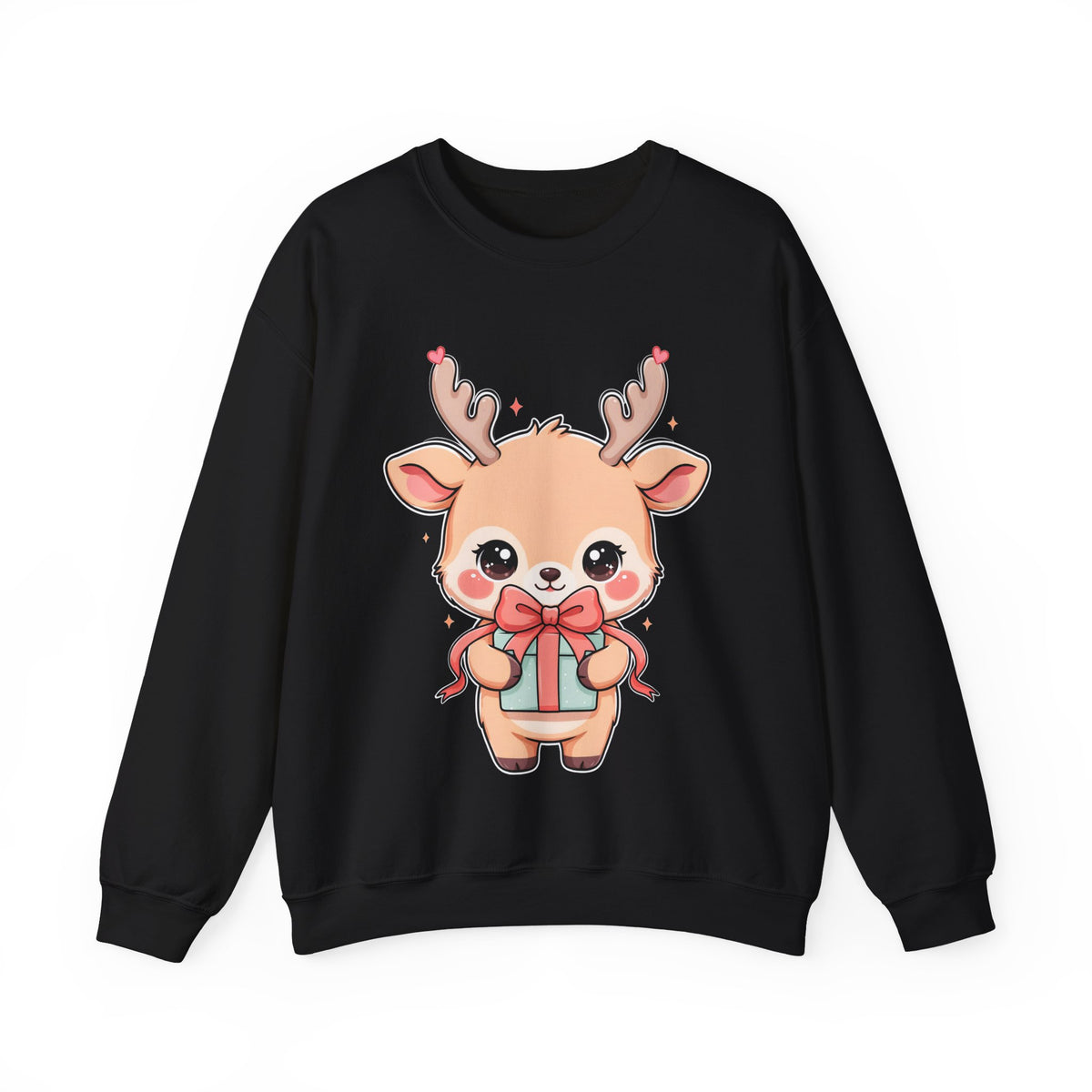 Kawaii Reindeer Christmas Sweatshirt, Cute Gift Crewneck