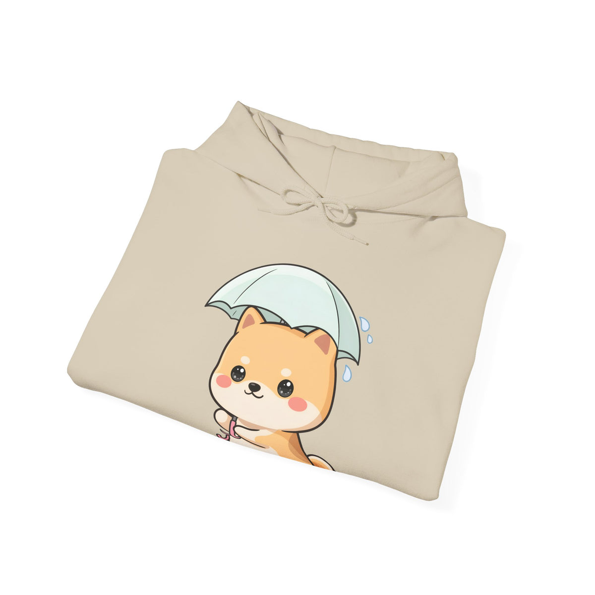 Kawaii Shiba Inu Hoodie, Cute Umbrella Dog Sweatshirt