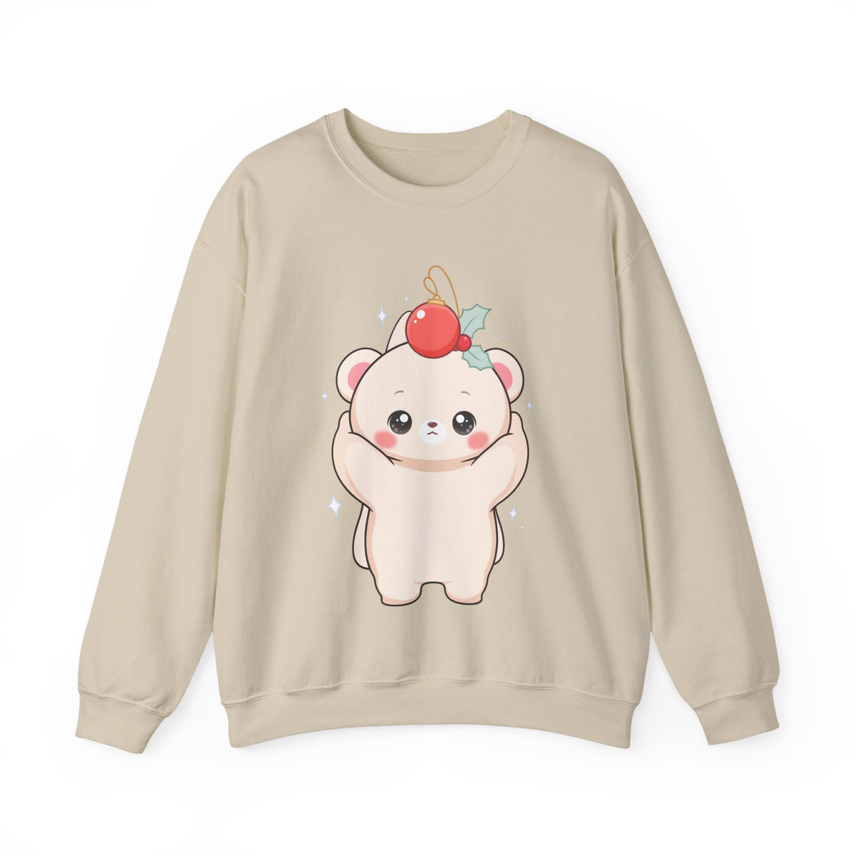 Kawaii Polar Bear Christmas Sweatshirt, Cute Holiday Crewneck