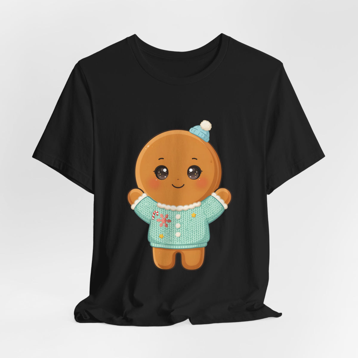 Kawaii Gingerbread Man Christmas Tee for Holiday Cheer