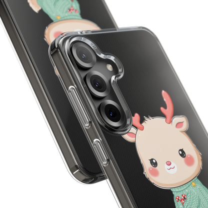 Kawaii Reindeer Clear Impact-Resistant Phone Case