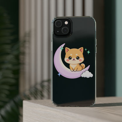 Kawaii Shiba Inu Phone Case – Crescent Moon Cutie