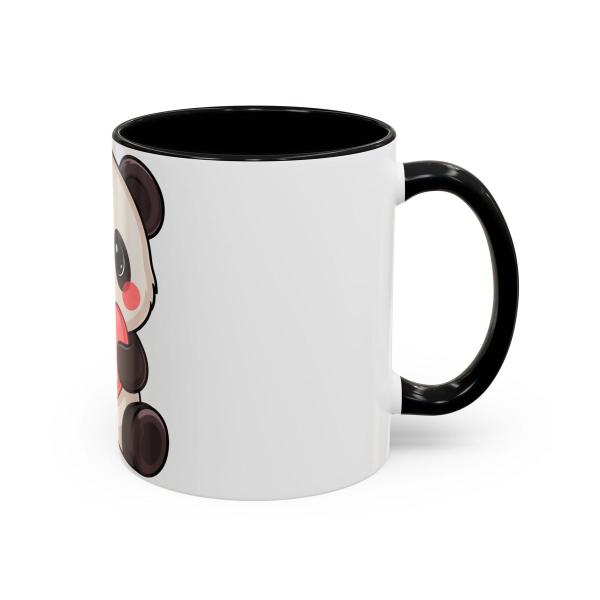 Kawaii Panda Heart Accent Coffee Mug