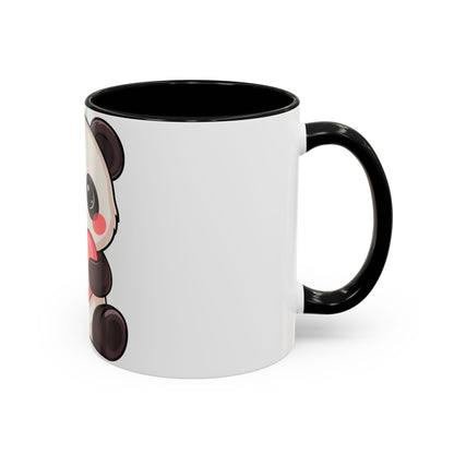 Kawaii Panda Heart Accent Coffee Mug