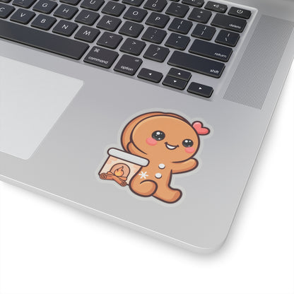 Kawaii Gingerbread Sticker for Cozy Holiday Cheer