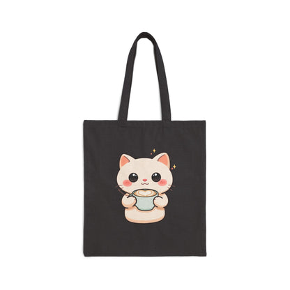 Kawaii Cat Tote Bag for Cozy Coffee Runs