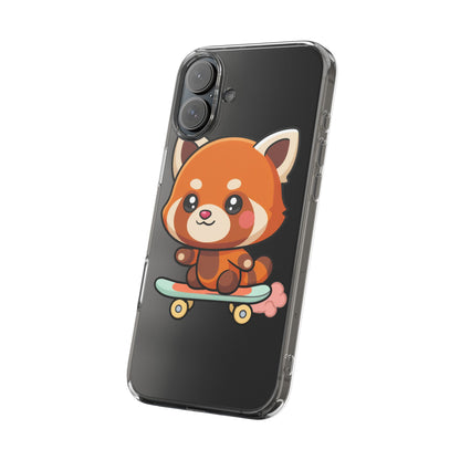Red Panda Skateboard Phone Case, Cute Kawaii Style