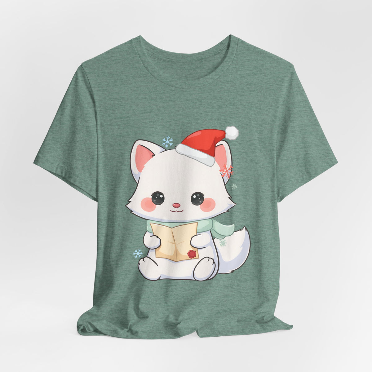 Christmas Arctic Fox T-Shirt for Cozy Holiday Readers