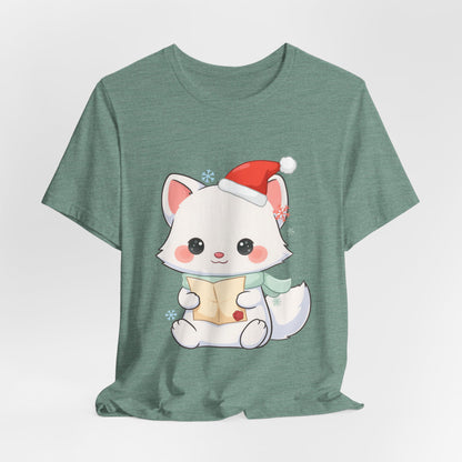 Christmas Arctic Fox T-Shirt for Cozy Holiday Readers