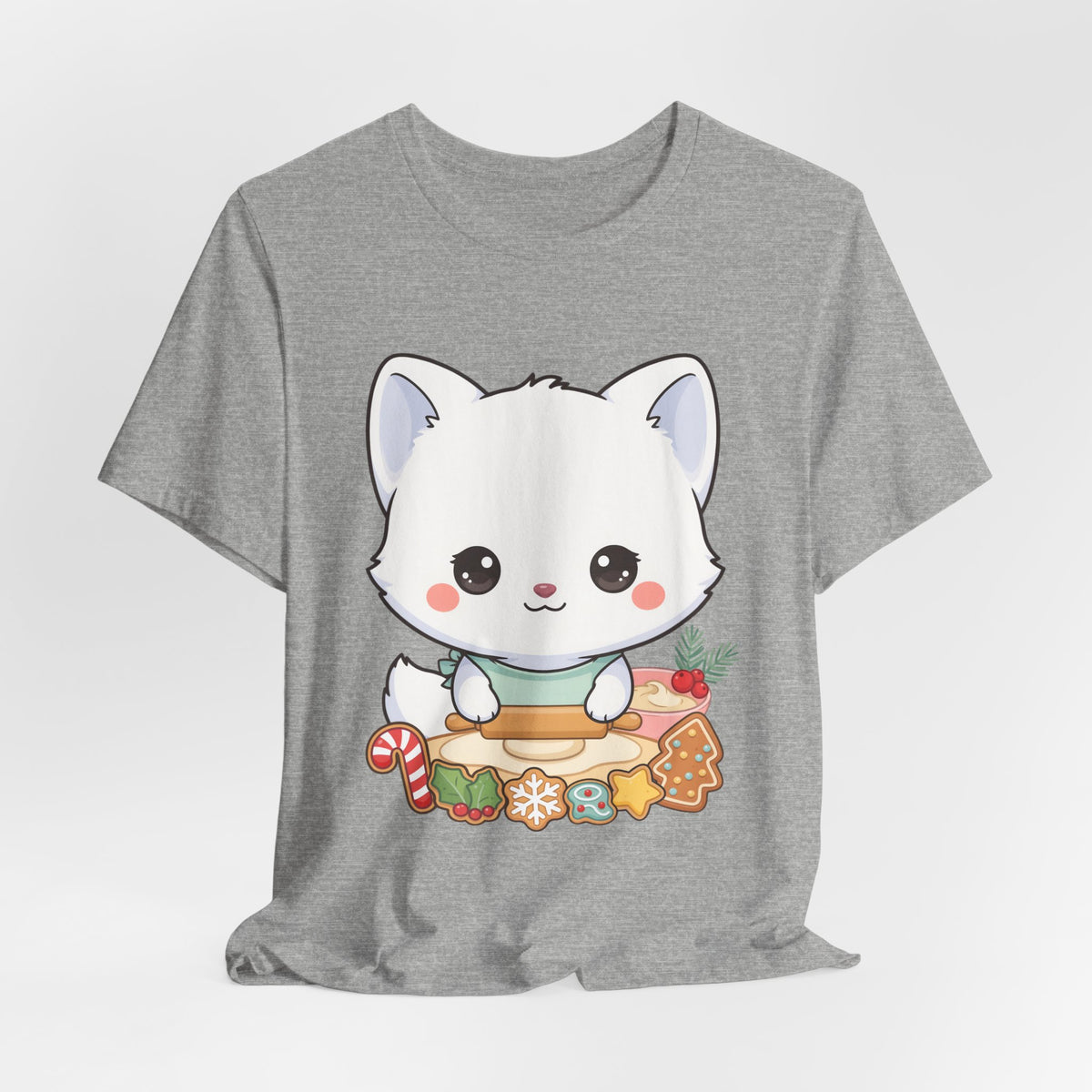 Kawaii Arctic Fox Christmas Baking T-Shirt