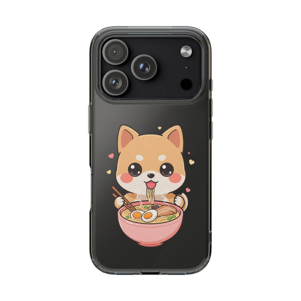 Kawaii Shiba Inu Ramen Clear Impact-Resistant Case