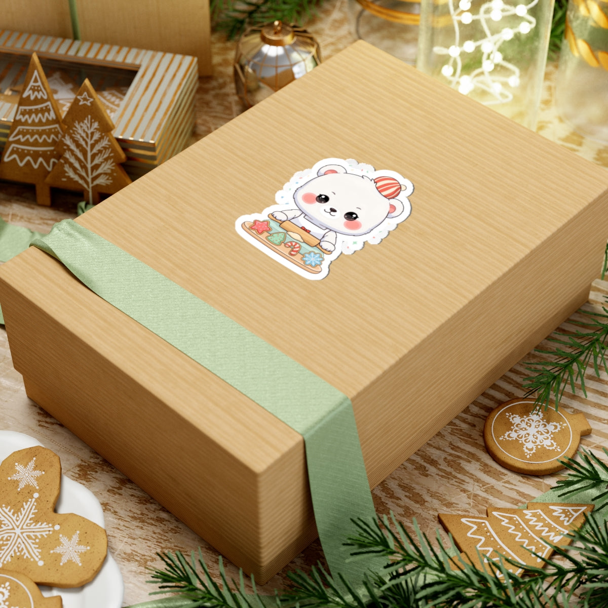 Christmas Baking Polar Bear Sticker for Holiday Cheer