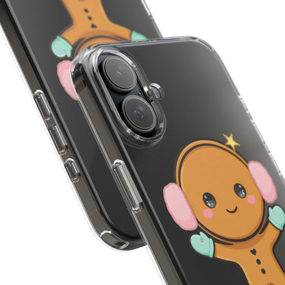 Kawaii Gingerbread Phone Case, Cute Winter Character