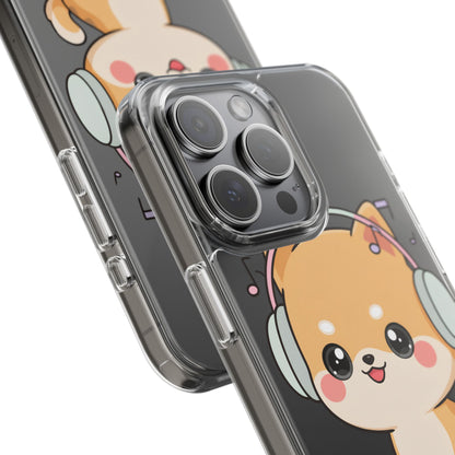 Kawaii Shiba Inu Phone Case – Music Lover Clear Case