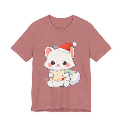 Christmas Arctic Fox T-Shirt for Cozy Holiday Readers