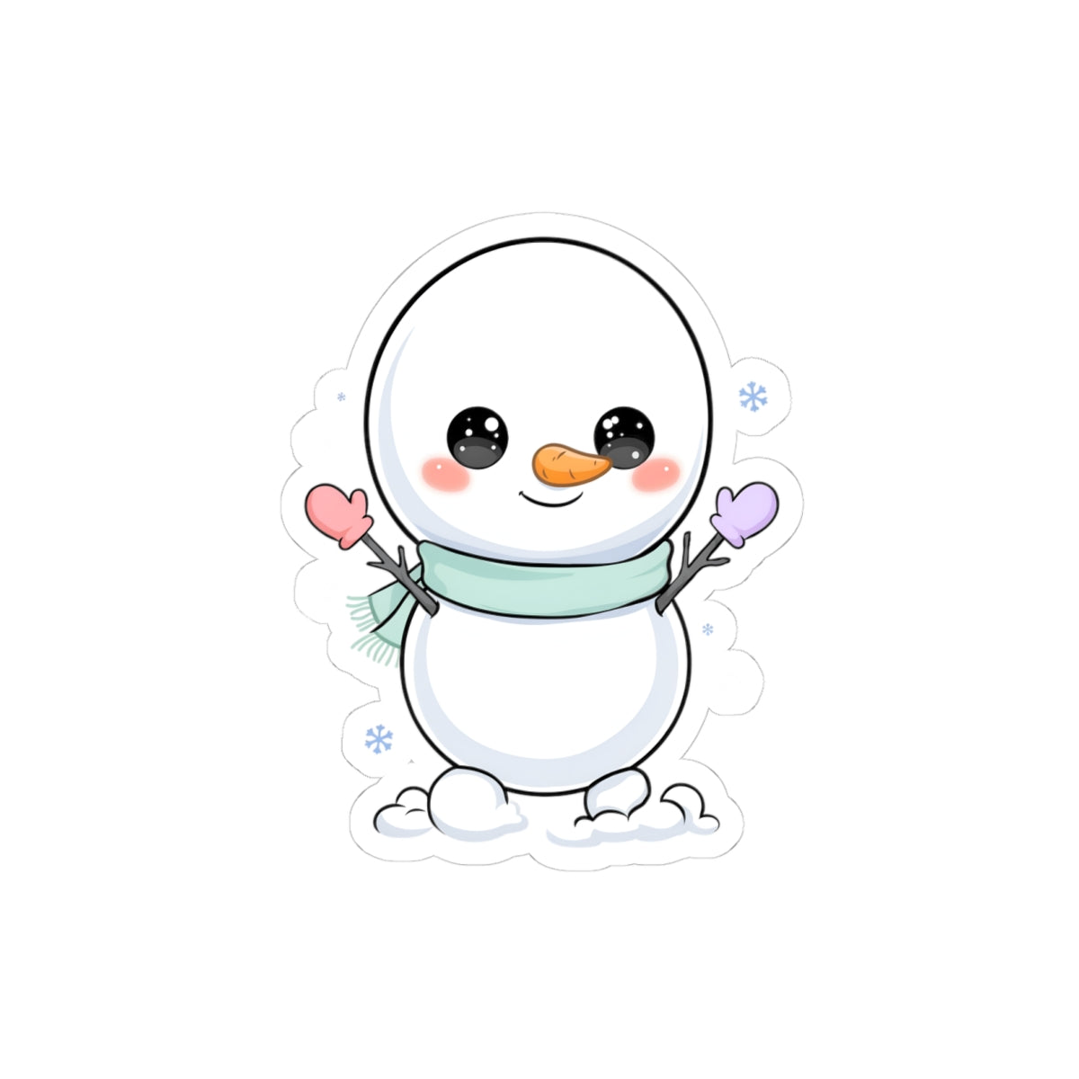 Kawaii Snowman Sticker for Cozy Winter Decor