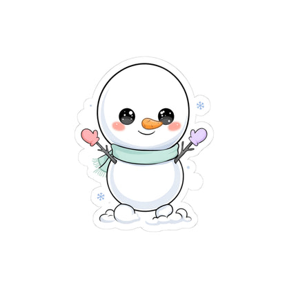 Kawaii Snowman Sticker for Cozy Winter Decor
