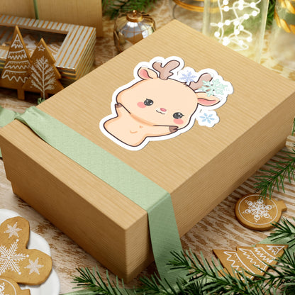 Kawaii Reindeer Sticker for Cozy Winter Decor