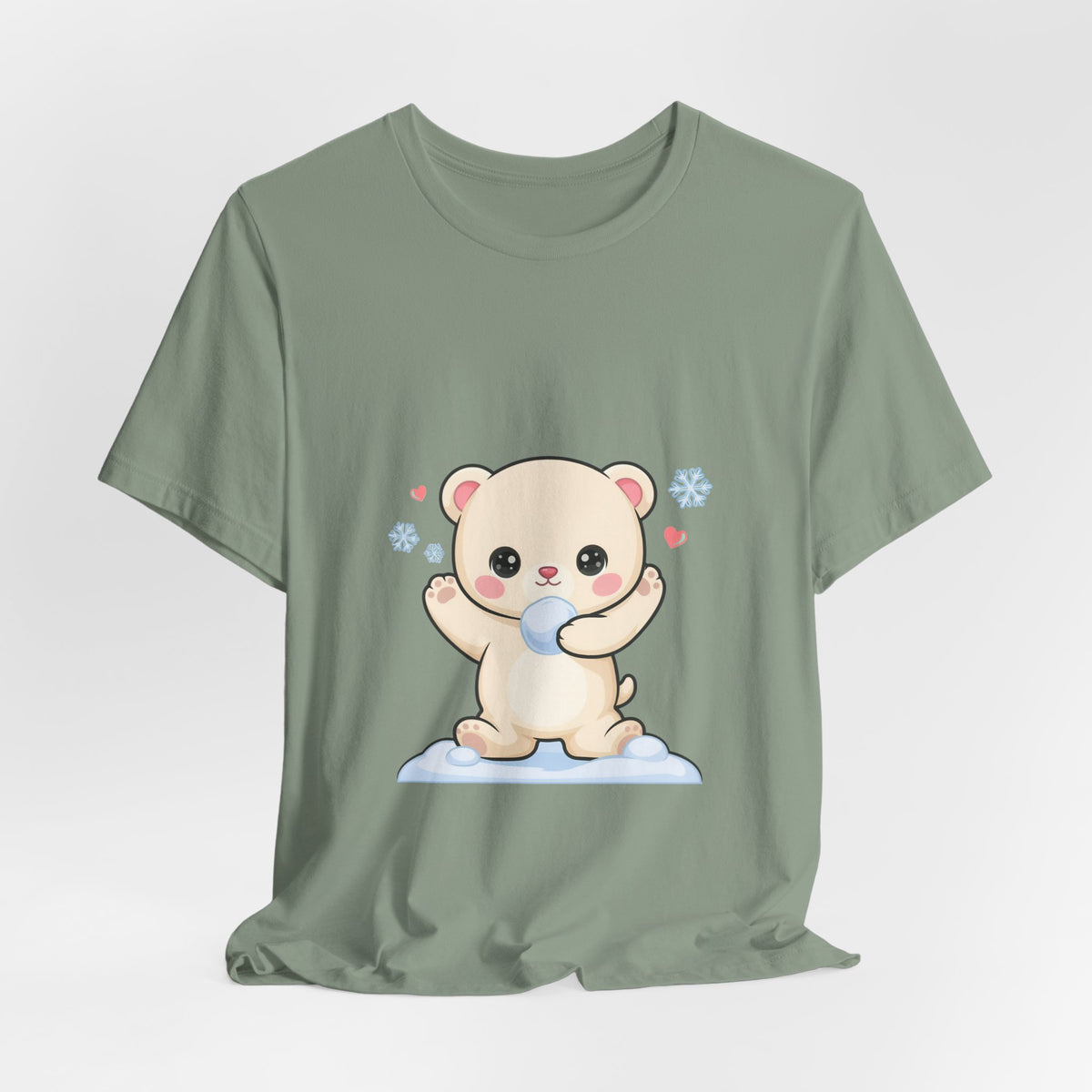 Kawaii Polar Bear Tee, Cute Snow Day Unisex Shirt