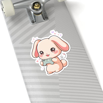 Gamer Bunny Sticker, Cute Kawaii Video Game Decor