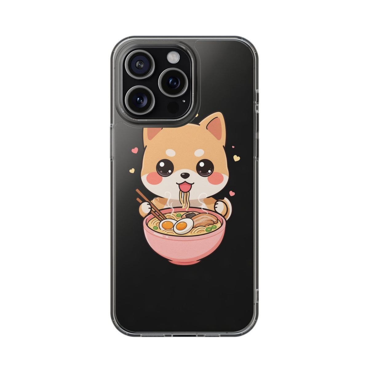 Kawaii Shiba Inu Ramen Clear Impact-Resistant Case