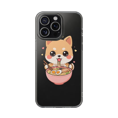 Kawaii Shiba Inu Ramen Clear Impact-Resistant Case