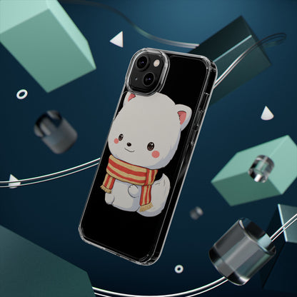 Kawaii Arctic Fox Phone Case, Cozy Christmas Scarf