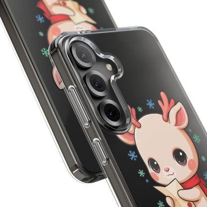 Christmas Reindeer Clear Impact-Resistant Phone Case